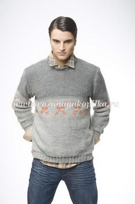 Пуловер с v-образным вырезом